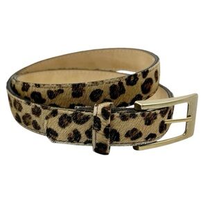 Harve Benard | Leopard Print Calf Hair Leather Belt Size M
